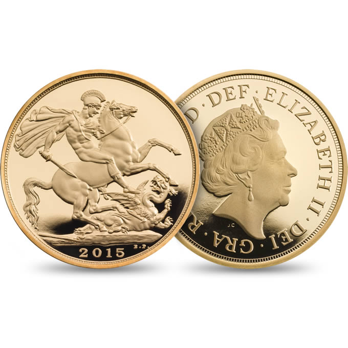 What is on the reverse of a Queen Elizabeth II gold coin?